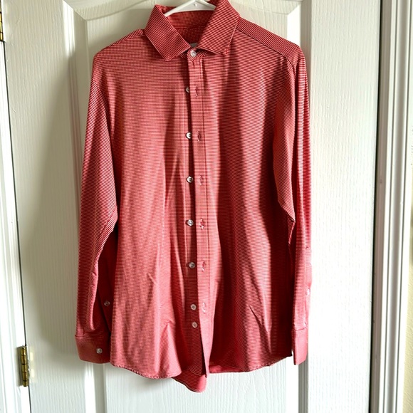 Men’s Small Mizzen+Main Red and White Button Down Shirt - Picture 1 of 4